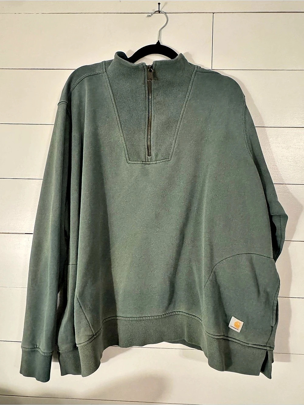 Carhartt Tencel Fiber Series Relaxed Fit Quarter-Zip Pullover Green 3X